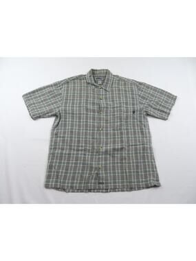 No fear Shirt, Button Down Blue Blue Gray White Sz M 1990s